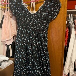 Matilde Noir Poppies Floral Black Dress